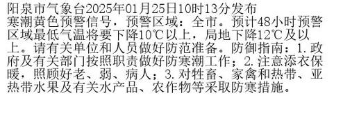 甘肃省酒泉市发布寒潮黄色预警