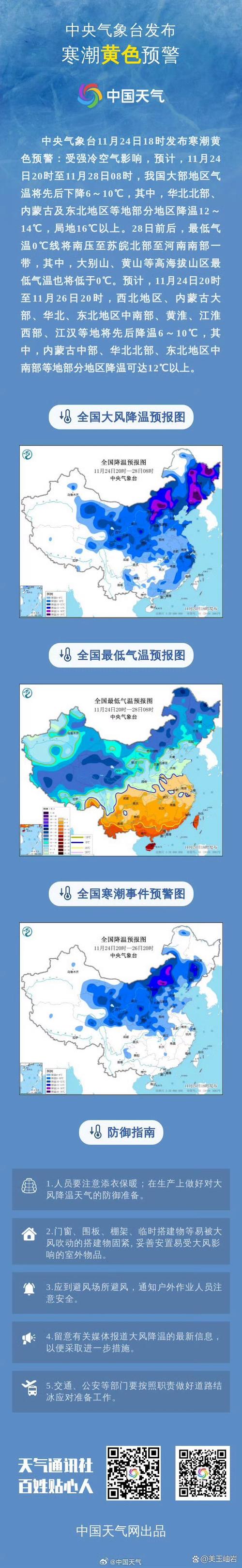 内蒙古自治区科尔沁左翼后旗发布寒潮黄色预警