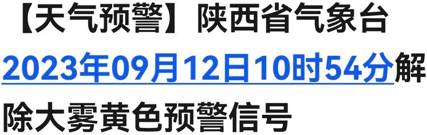 陕西省气象台发布大雾黄色预警信号